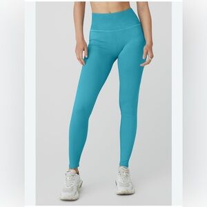 ALO Yoga Vibrant Blue Mindful movement High Rise Ribbed Seamless Leggings sizeXS